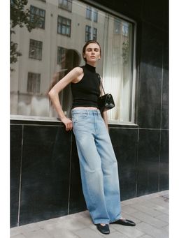 H&M - Women Blue Barrel High Waist Jeans