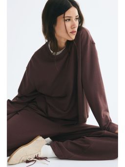H&M - Women Purple 2-Piece Cotton Sweatshirt and Trouser
