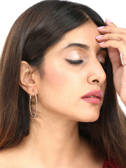 Yellow Chimes - Assortment of 6 pairs Gold -toned Pearl Hoop Stud Earrings