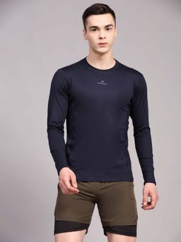 Dpassion - Navy Blue Quick Dry Compression Gym T-Shirt