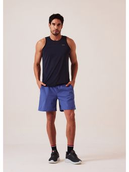 STRCH - Nylon Regular Fit Gym Blue Shorts