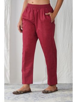 Zuri - Women Maroon Comfort Fit Premium Cotton Pant