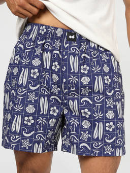 Bewakoof - Mens Navy Blue All Over Printed Boxer