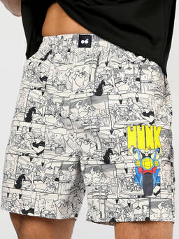 Bewakoof - Cartoon Network Mens Light Grey Johnny Bravo All Over Printed Boxer