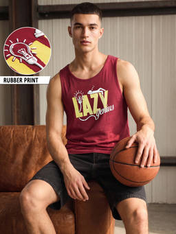 Bewakoof - Mens Maroon Lazy Genius Graphic Printed Vest