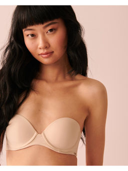 La Vie En Rose - Beige Push-Up Strapless Demi Bra