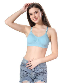 BRACHY - Women Blue Maternity Nursing Breastfeeding Bra