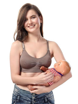 BRACHY - Women Brown Maternity Nursing Breastfeeding Bra
