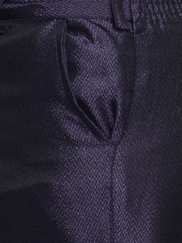 Jeetethnics - Boys Purple Coat Suit With Waistcoat Shirt And Trousers (Set of 5)