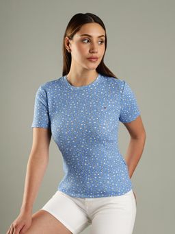 Tommy Hilfiger - Printed Slim-Fit Cotton T-Shirt - Blue