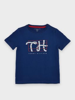 Tommy Hilfiger - Boys Logo Regular-Fit Cotton T-Shirt - Blue
