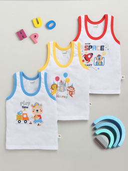 Bumzee - Multi-Color Printed Comfortable Vests (Pack of 3)