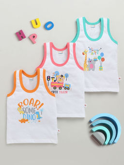 Bumzee - Multi-Color Printed Comfortable Vests (Pack of 3)