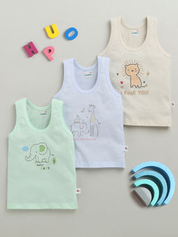 Bumzee - Multi-Color Printed Comfortable Vests (Pack of 3)