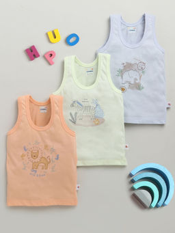 Bumzee - Multi-Color Printed Comfortable Vests (Pack of 3)