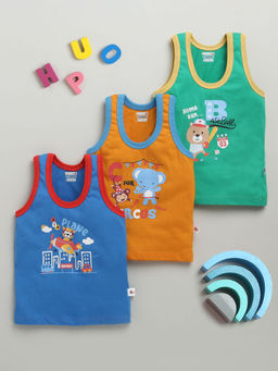 Bumzee - Multi-Color Printed Comfortable Vests (Pack of 3)