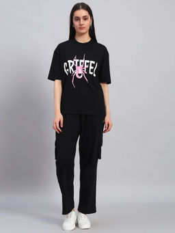 Griffel - Women Graphic Print Black Co-Ord Set