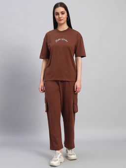 Griffel - Women Graphic Print Brown Co-Ord Set