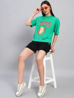 Griffel - Women Graphic Print Multi-Color T-Shirt and Shorts