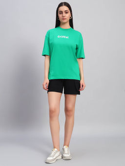 Griffel - Women Graphic Print Multi-Color T-Shirt and Shorts