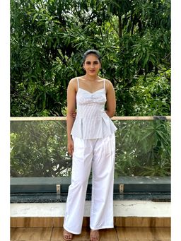 Myclo - Pinstriped Cotton Cami Co-Ord Set