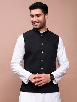 SHOWOFF - Men Black Nehru Jacket