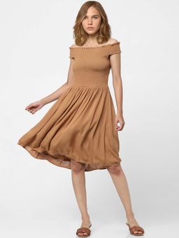 ONLY - Women Solid Brown Dress