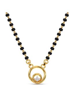 Candere by Kalyan Jewellers - 14K Yellow Gold BIS Hallmark & Cubic Zirconia Mangalsutra Pendant with chain for women (2.98)