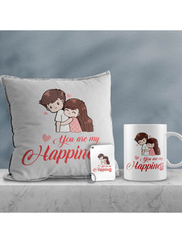 eCraftIndia - Valentine Combo of Cushion & Mug with Keychain Cushion & Mug with Keychain Gift Set