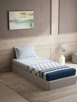 Ddecor Live Beautiful - Single Bedsheet with 1 Pillow Cover, 150 TC Blue