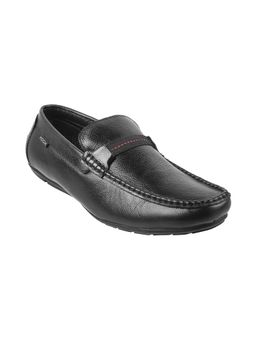 Metro - Mochi Mens Black Driving Shoes Metro Textured Black Loafers & Moccasins