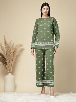 Mafadeny - Women's Printed Co-Ord Set - Green