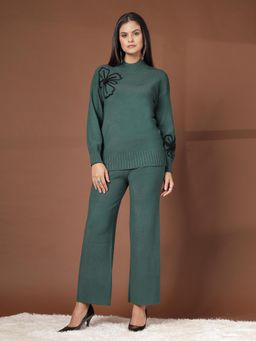 Mafadeny - Women's Embroidered Co-Ord Set - Green