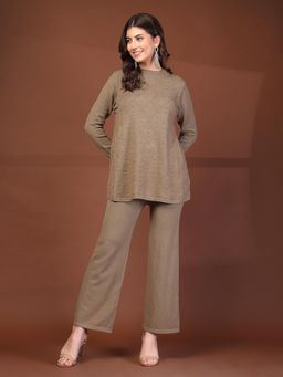 Mafadeny - Women's Textured Co-Ord Set - Khaki