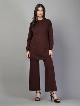 Mafadeny - Women's Textured Co-Ord Set - Brown