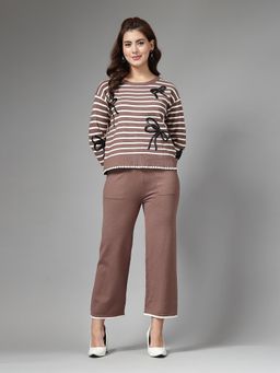 Mafadeny - Women Embellished Co-Ord Set - Brown