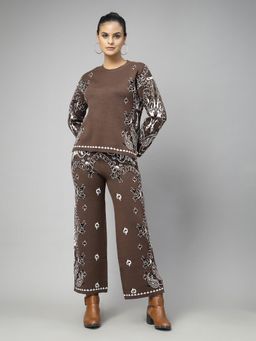 Mafadeny - Women's Woven Co-Ord Set - Brown