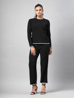 Mafadeny - Women Solid Co-Ord Set - Black