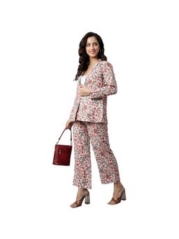 Deebaco - Women Off White Cotton Floral Co-Ord Set