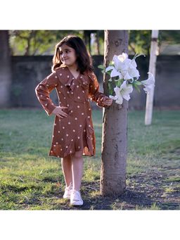 PICCOLO - Brown Polka Dots Casual Dress (10-11 Years)