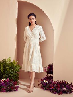 BOHO-CHIC By Sukriti Jain - Cream The All Time Classic Midi Dress