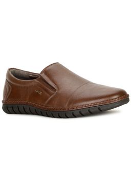 Bata - Mens Brown Slip On Formal Loafers