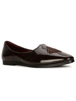 Bata - Mens Brown Slip On Festive Mojaris