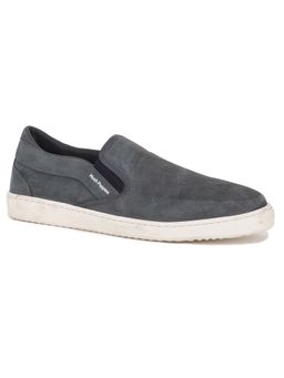 Hush Puppies - Mens Grey Slip On Casual Sneakers