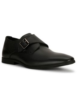 Hush Puppies - Mens Black Buckle Formal Monk Straps
