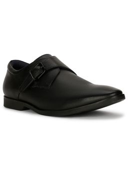 Hush Puppies - Mens Black Buckle Formal Monk Straps