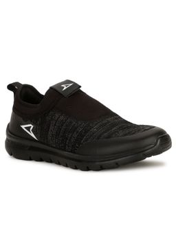 Power - Mens Black Slip On Running Shoes