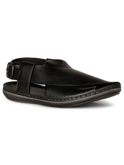 Bata - Mens Black Buckle Casual Sandals
