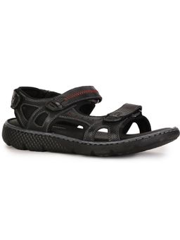 Hush Puppies - Mens Black Velcro Casual Sandals