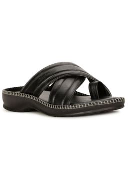 Bata - Mens Black Slip On Casual Sandals